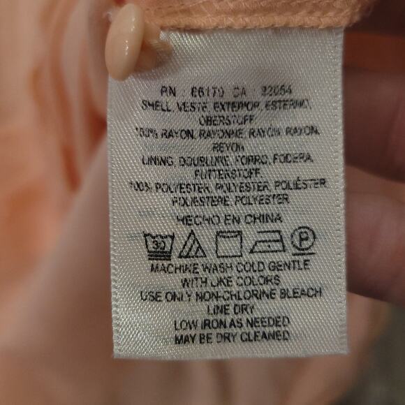 Anthropologie Maeve Top Womens Size 2 Swiss Dot Coral Button Scalloped Blouse - Picture 10 of 13